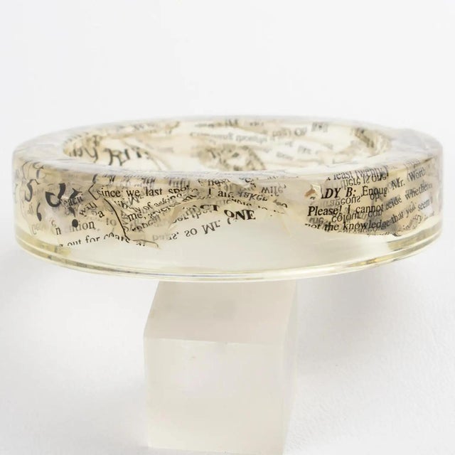 John Galliano Clear Acrylic Resin Bracelet Bangle with Newspaper Inclusions For Sale - Image 4 of 17