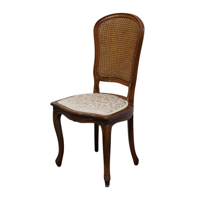 HIGH END VINTAGE Country French Provincial Solid Cherry Cane Back Dining Side Chair 39" High 19" Wide 21" Deep Seat: 18"...