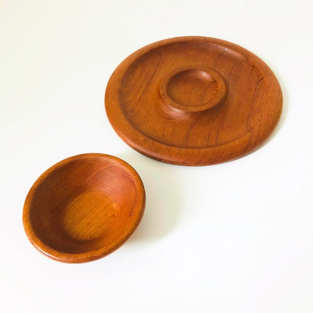 Wood Teak Chip and Dip Tray For Sale - Image 7 of 8