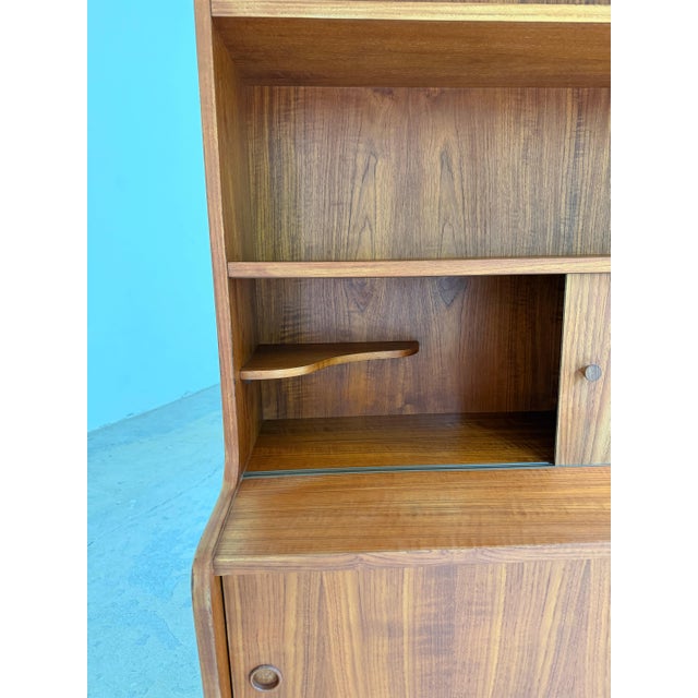 Teak Bookcase with Sliding Doors, Denmark For Sale - Image 5 of 11