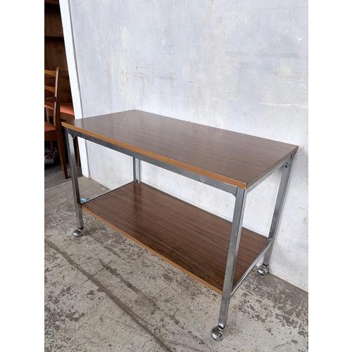 1960s Mid-Century Walnut and Chrome Drinks Trolley, 1960s For Sale - Image 5 of 11