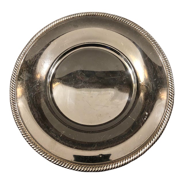 Vintage International Silver Round Serving Tray For Sale