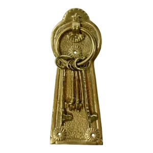 Vintage Key Ring Motif Brass Door Knocker