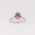 3.8ct Beautiful Red Ruby Ring in Solid 14k White Gold Round 9mm | Solitaire Ring, Size 6.75 For Sale - Image 4 of 7