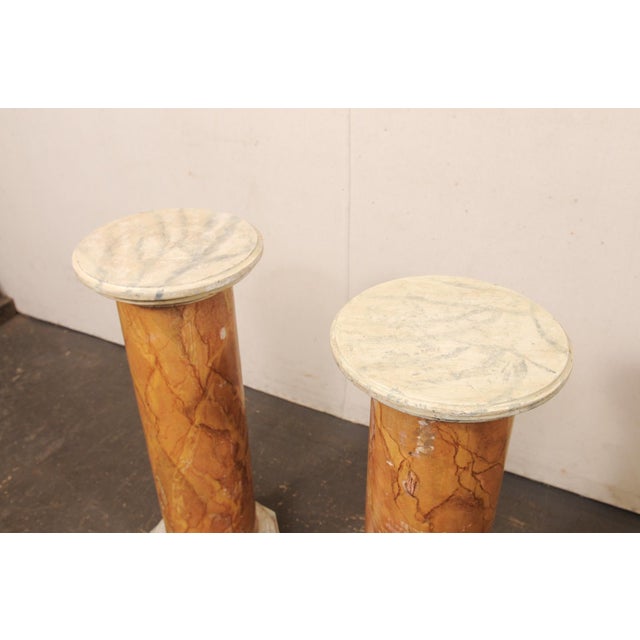 Italian Pair 3 Ft Tall Column Pedestals For Sale - Image 4 of 11