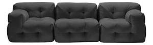 Not-a-Sofa Three-Seater Sofa in Dark Grey Velour from EMKO