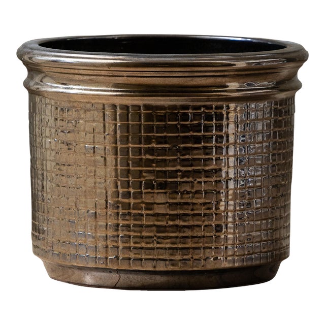 Vintage Gainey Ceramics Moroccan Planter – Bronze Glazed For Sale