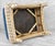 Vintage 70s Coastal Natural Wicker Blue Suede Footstool Ottoman For Sale - Image 10 of 10