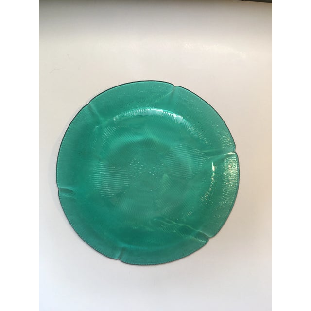 Vintage Forte Crisa Green Glass Plates- Set of 4 For Sale In Jacksonville, FL - Image 6 of 13