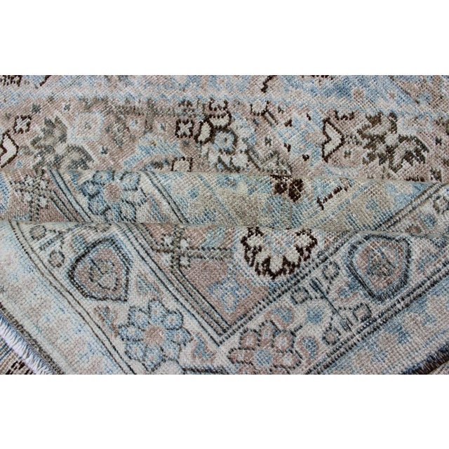 Early 20th Century Persian Antique Tabriz Rug With Medallion With Herati Design and Muted Colors 7'11 X 11'4 For Sale - Image 11 of 13