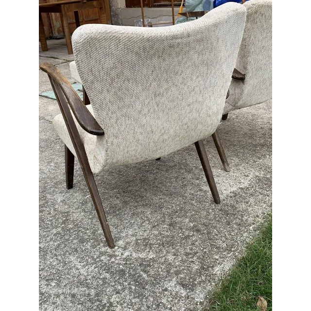 Art Deco Side Chairs and Stool, 1940s, Set of 3 For Sale - Image 4 of 8