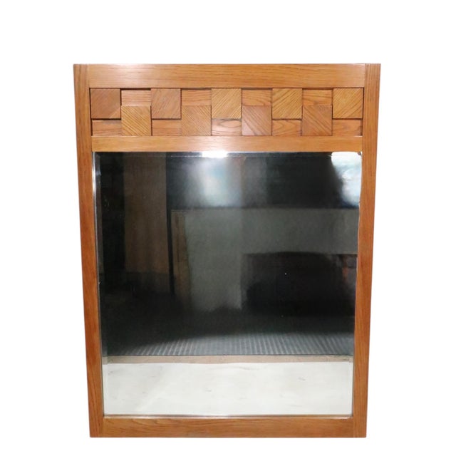 Mid Century Brutalist wall mirror, made by the Lane Furniture Company, as part of the sought after Staccato series, circa...