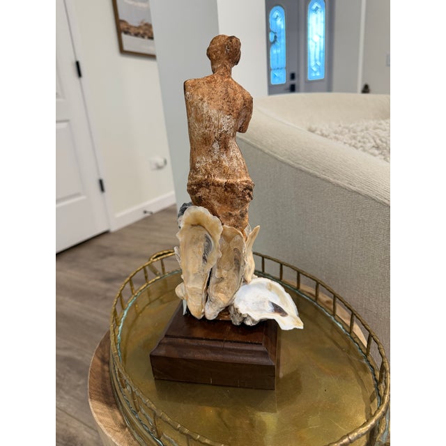 Nautical Celestial Meets the Sea-Shell Encrusted Statue-Coastal Art Sculpture For Sale - Image 3 of 8