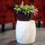 A wide Chinese stone drum carved of solid Dali marble, a refined white marble sourced from historic quarries in Yunnan...