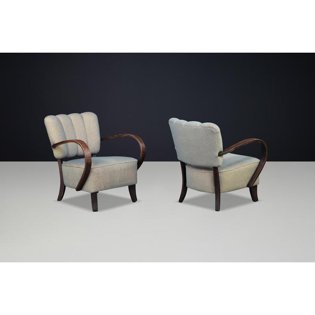 Art Deco Armchairs, Bentwood Lounge Chairs from Jindřich Halabala, Czech, 1940s, Set of 2 For Sale - Image 6 of 10