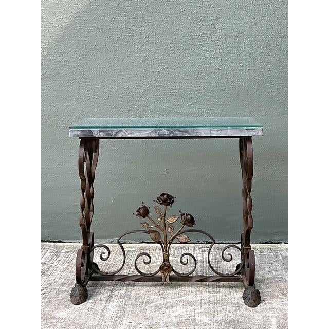 This exquisite side table is a masterclass in Spanish Revival elegance, capturing the romantic Mediterranean aesthetic...