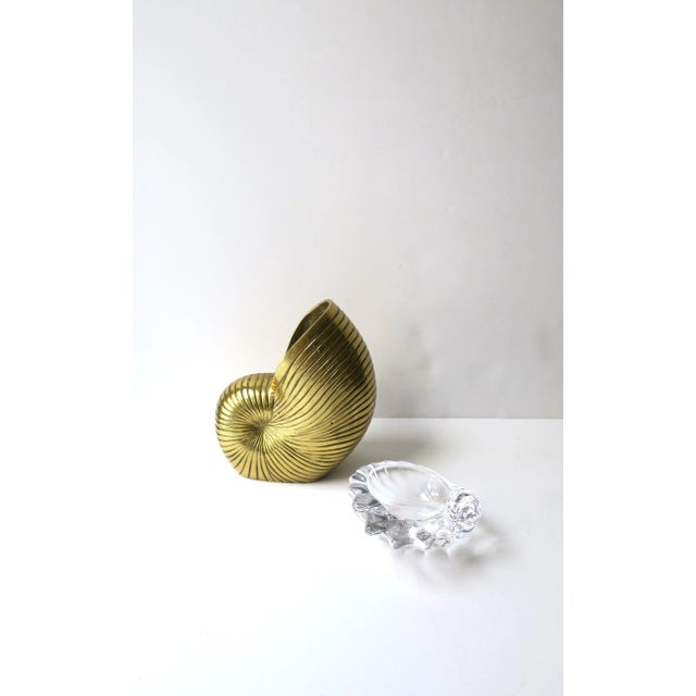 French Crystal Seashell Bowl or Jewelry Catchall For Sale - Image 10 of 12