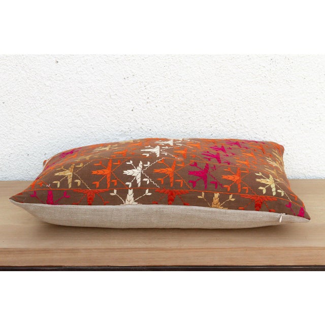 Khanna Knot, Antique Phulkari Lumbar Pillow Cover For Sale - Image 4 of 6