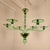 Mid-Century Modern green Murano glass chandelier, attributed to Seguso, Italy 1980s The large chandelier is made of two...