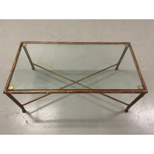 Vintage Glass and Gilt Metal Coffee Table Attributed to Maison Jansen For Sale - Image 9 of 9