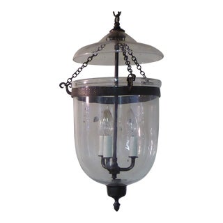 Vintage Large Glass Bell Light For Sale
