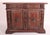 Antique baroque style carved walnut credenza, 19th century. With a rectangular two board top with molded front and side...
