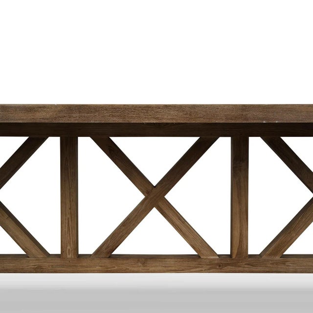 Wood Rustic 108-Inch Reclaimed Teak Dining Table For Sale - Image 7 of 10