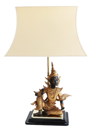 Gilt Bronze Buddha Table Lamp, Italy, 1970s