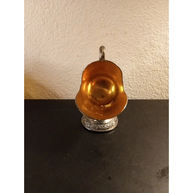 1950s 1950s Ornate Silver Plated Pedestal Scuttle Scoop For Sale - Image 5 of 7