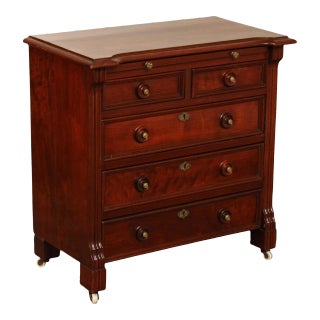 Antique English Mahogany & Rosewood Bachelor's Chest For Sale