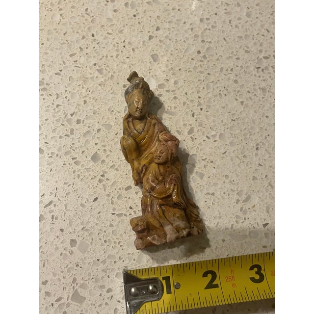 Beige Antique Chinese Carved Soapstone Quang Dynasty Figure For Sale - Image 8 of 8