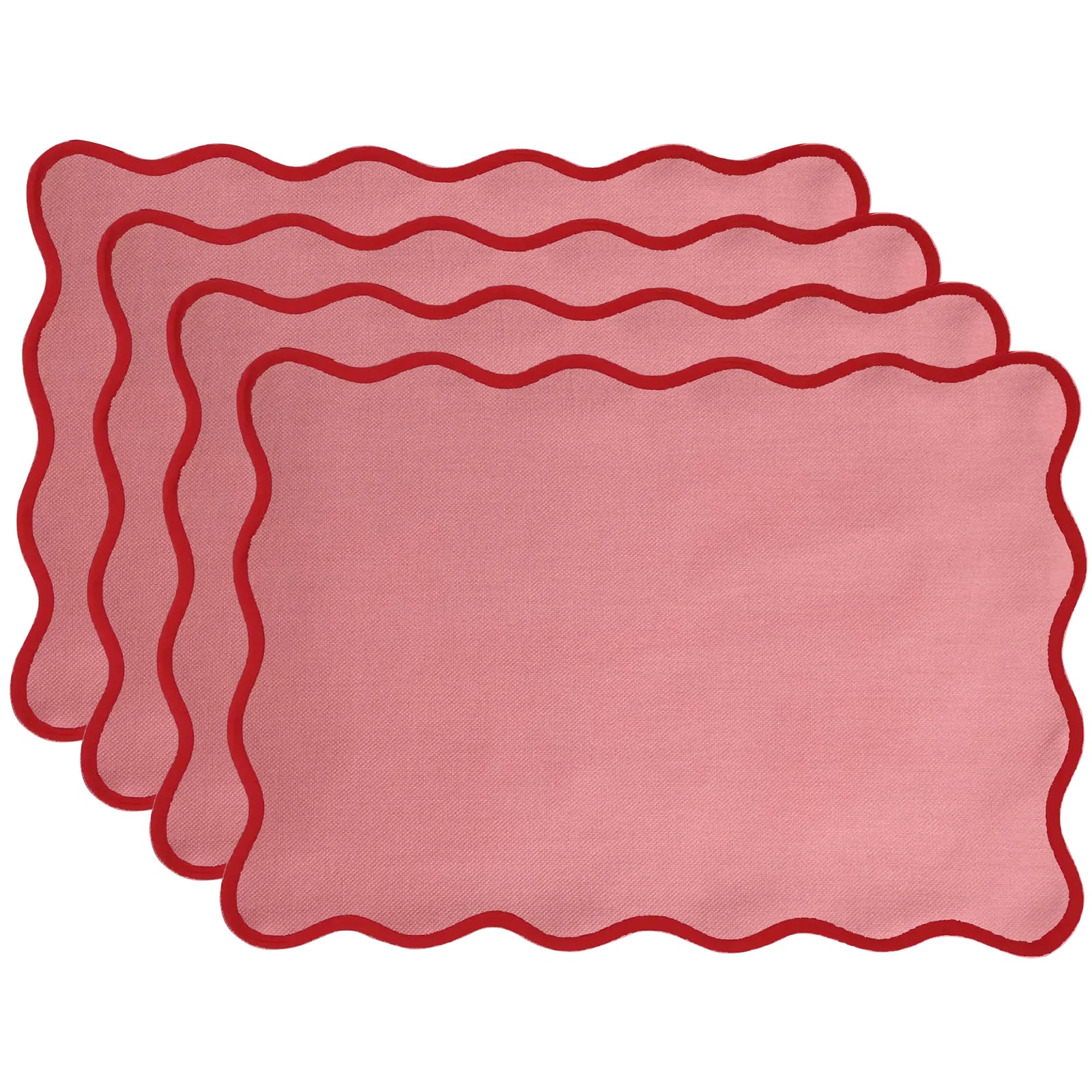 Handmade Red Scalloped Edge Placemats Set of 4 Chairish