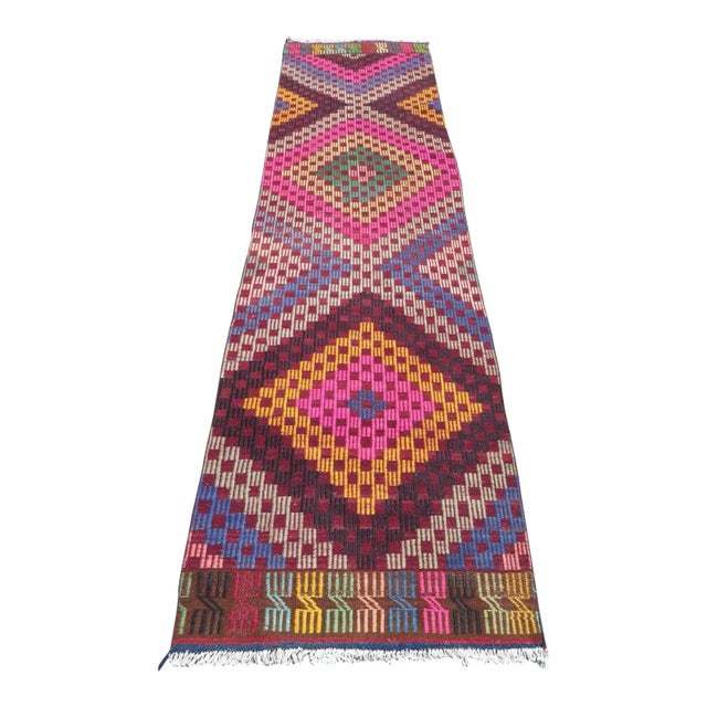 1960s Bohemian Kilim Runner - 31"x120" For Sale