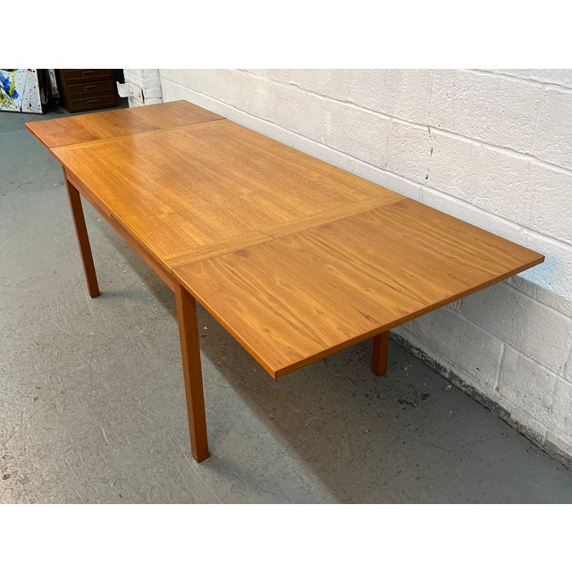 Mid-Century Modern Mid-Century Modern Danish Teak Draw Leaf Dining Table For Sale - Image 3 of 11