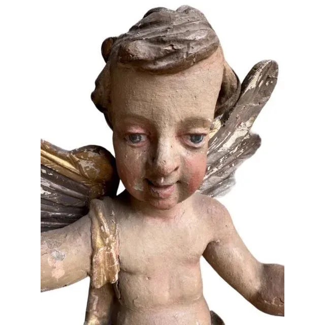 Pair of Early 18th Century Baroque Putti Cherub Sculptures For Sale - Image 4 of 10