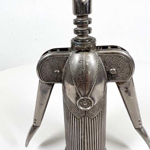 1970s Silver Plated Pierre Le Sommelier Wine Bottle Opener Corkscrew Italy For Sale - Image 4 of 12
