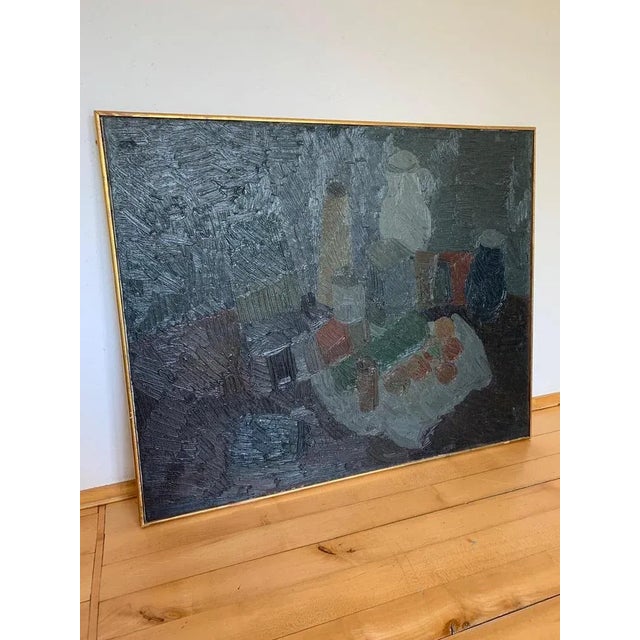 Oil painting "Still Life with Fruit" from 1964 by the famous French painter Michel Aubert. The painting is fully original...