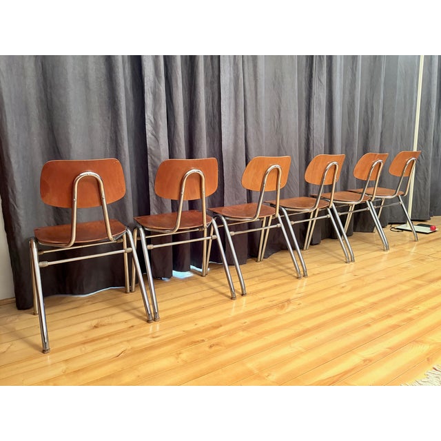 Wood Vintage KN-38 Chairs by Karl Nothhelfer for VS Möbel, 1960s, Set of 6 For Sale - Image 7 of 18