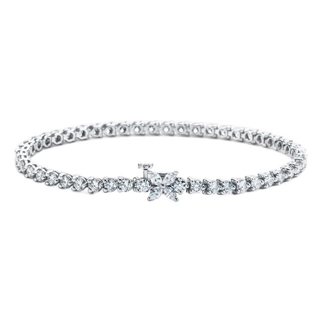 Tiffany & Co., Victoria 4.73 Carat Diamond and Platinum Bracelet For Sale