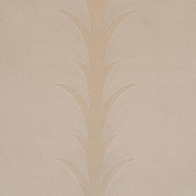 Traditional Schumacher Acanthus Stripe Velvet Fabric In Mistral Sand For Sale - Image 3 of 5