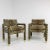 Wood Leopard Parsons Chair With Brass Sabots For Sale - Image 7 of 7