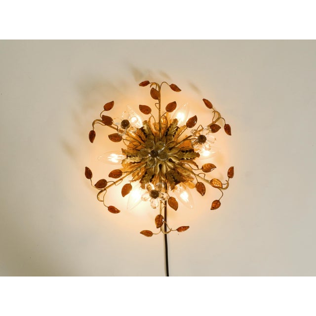 Glass Gold-Plated Ceiling Lamp by Banci Firenze, Italy, 1960s For Sale - Image 7 of 18