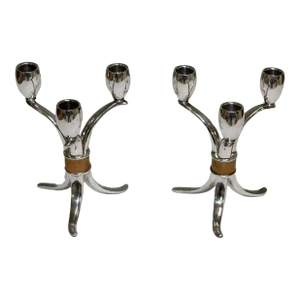 1950's Roger Bros "Flair" Silver-plated Candlesticks - A Pair