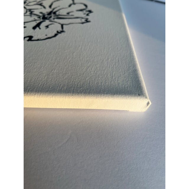 Original Black and White Flower Painting For Sale - Image 4 of 5