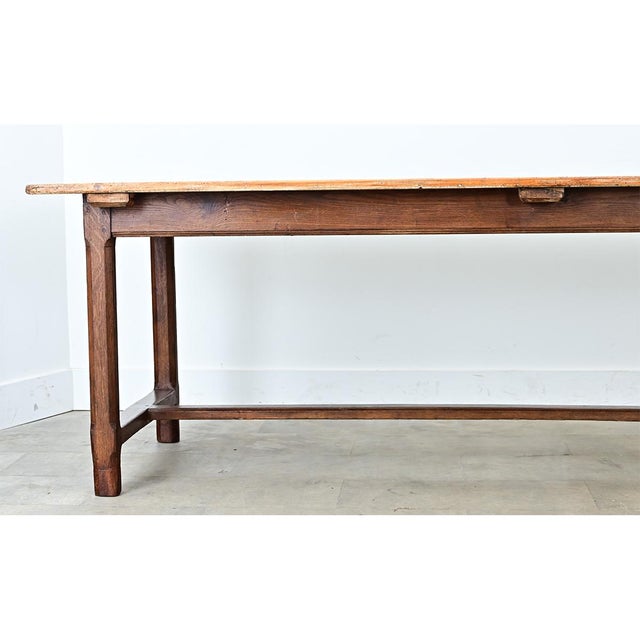 Brown French 19th Century Pine and Oak Farm Table For Sale - Image 8 of 14