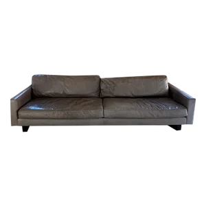 2000s Room & Board Gray Leather Sofa Pierson