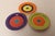 Set of Three Glazed Ceramic Concentric Circle Plates With Gold Leaf Details Signed For Sale In New York - Image 6 of 14