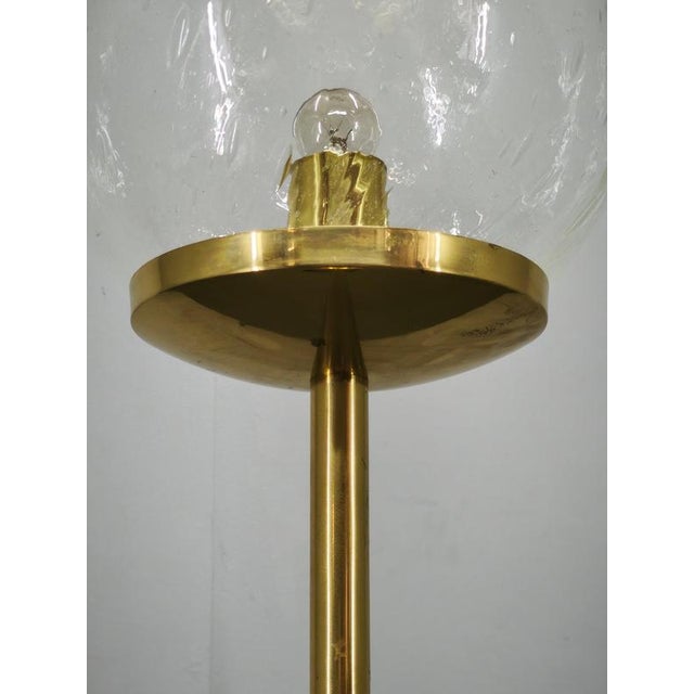 Space Age Bubble Glass and Brass Floor Lamp, Czechoslovakia, 1970s For Sale - Image 6 of 13