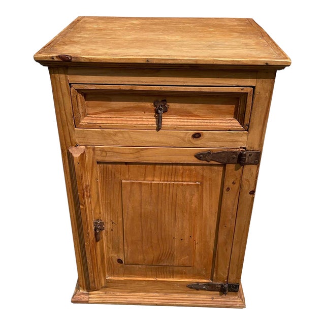 Vintage Rustic Pine Bedside Table Chairish