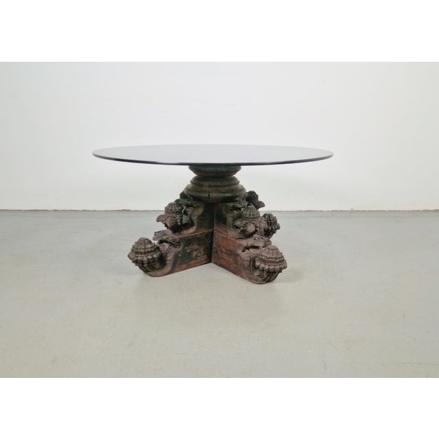 Brown Anglo-Indian Hand-Carved Hardwood and Glass Coffee Table, 1890s For Sale - Image 8 of 18